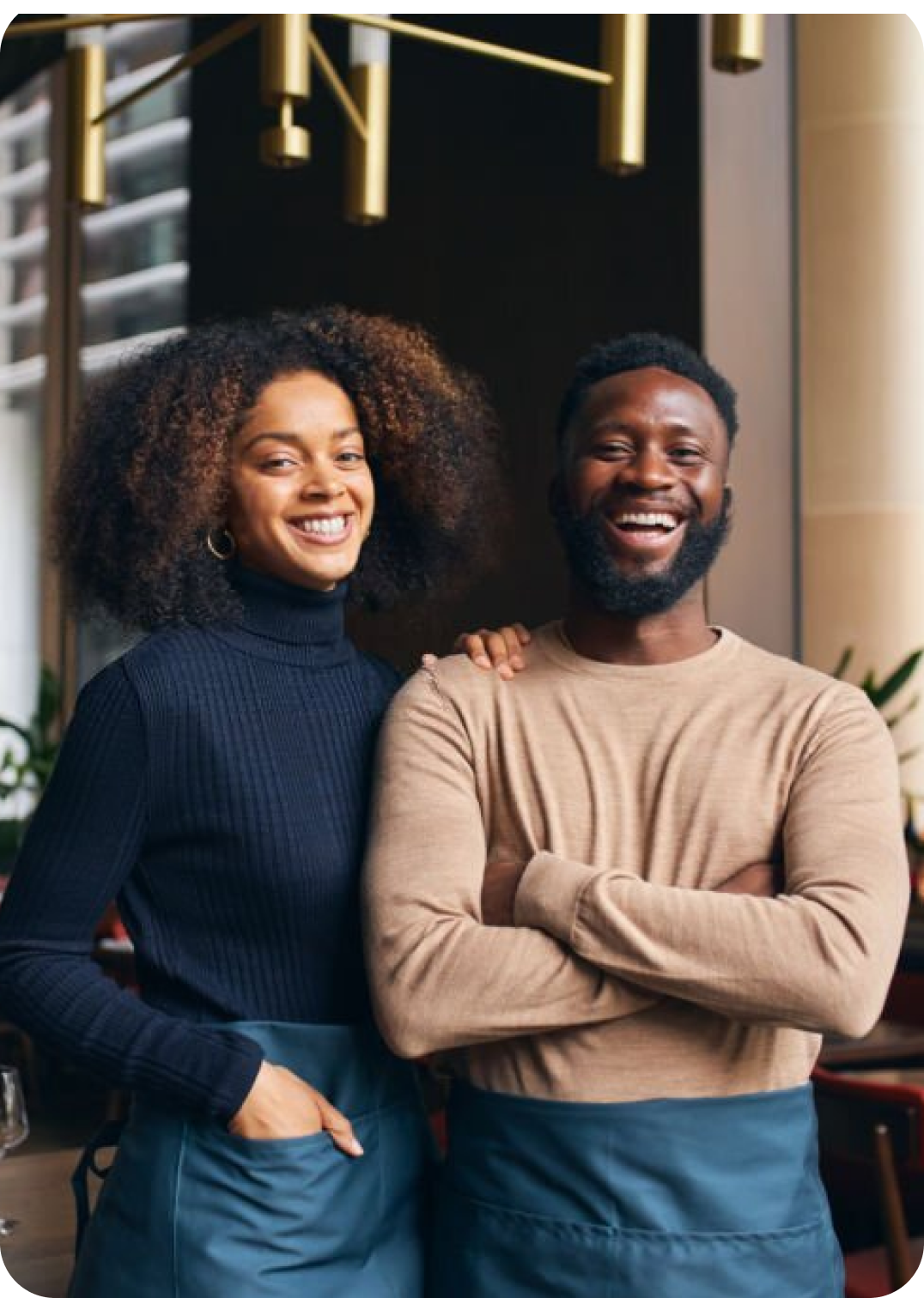 Couple smiling